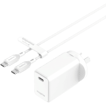 Mophie Essential 30W USB-C Wall Charger & C-C Cable Bundle White