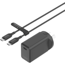 Mophie Essential 30W USB-C Wall Charger & C-C Cable Bundle Black