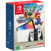 Nintendo Switch OLED White Super Mario Bros. Wonder + NSO 12 Month Bundle