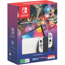 Nintendo Switch OLED Model White Mario Kart 8 Deluxe + NSO 12 Months Hardware Bundle