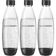 Sodastream 1 Litre Carbonator Bottle Triple Pack Fuse Black Dishwasher Safe