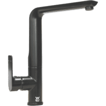 Hafele Matt Black Gooseneck Flat Mixer Tap