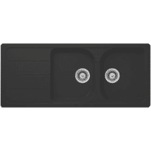 Hafele Quartz Sink Double Bowl with Drainer Onyx