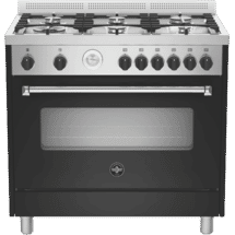 La Germania Americana 90cm Dual Fuel Upright Cooker - Matt Black