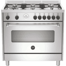 La Germania Americana 90cm Dual Fuel Upright Cooker - Stainless Steel