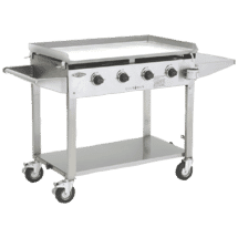BeefEater Clubman Stainless Steel 4 Burner BBQ & Trolley w/ Stainless Hotplate