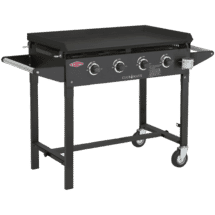 BeefEater Clubmate Black 4 Burner BBQ & Trolley w/ Cast Iron Burners & Hotplate