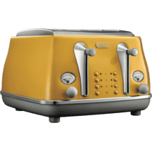 DeLonghi Icona Capitals Yellow 4 Slice Toaster