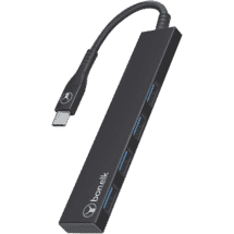 Bonelk Long-Life USB-C 4 Port USB Hub (Black)