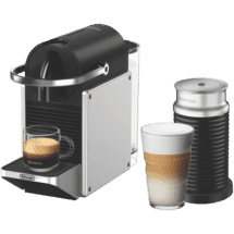 Nespresso Pixie Capsule Coffee Machine Silver & Aeroccino 3