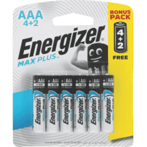 Energizer Max Plus AAA Batteries 4+2 pack
