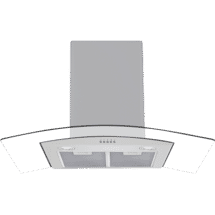 Solt 90cm Curved Glass Canopy Rangehood Stainless Steel