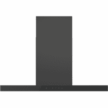 Haier 600 Series 90cm Box Chimney Wall Rangehood, Hood to Hob, Black