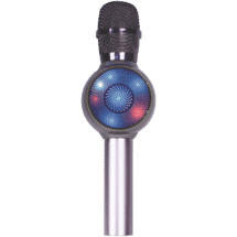 Laser LED Karaoke Microphone - Silver