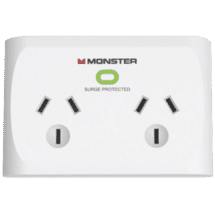 Monster Dual Socket Surge Protector (White)