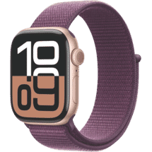 Apple Watch Series 10 GPS 42mm Rose Gold Aluminium - Plum Sport Loop