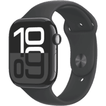 Apple Watch Series 10 GPS 46mm Jet Black Aluminium - Black Sport Band - M/L