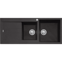 Oliveri Santorini 1 & 3/4 Right Hand Bowl with Drainer Black Sink