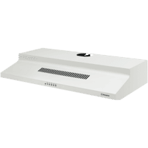 Westinghouse 90cm white universal rangehood, 3 speed single centrifugal fan